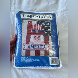 Temptations | Uncle Sam Needlecraft Kit | SZ 15”x15” | NIP Patriotic Americana